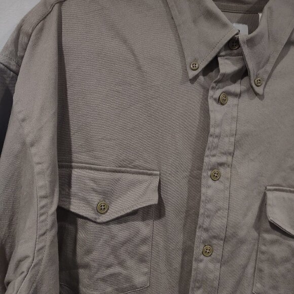 GAP Men's Heavyweight Tan Cotton Buttondown shirt Size XXL - Picture 3 of 5